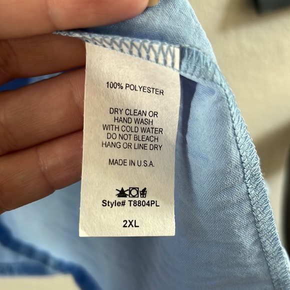 New Mittoshop blue top blouse 2x ruffle shirt baby blue pale popover - Picture 4 of 4